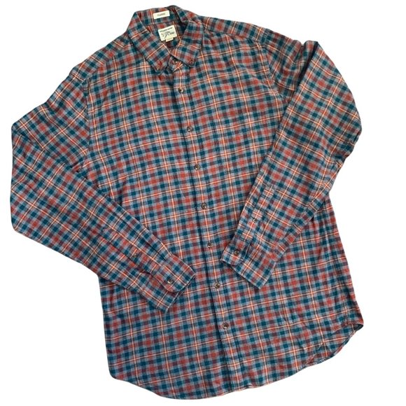 J.Crew MT Fall Color Plaid Brushed Twill Button Down Shirt